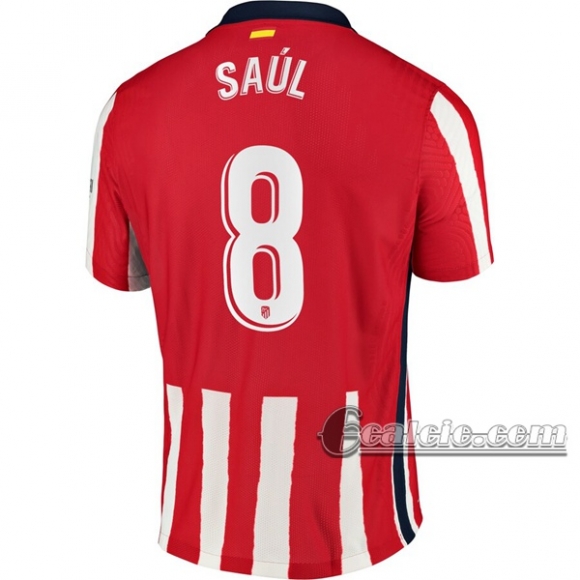 6Calcio: Prima Maglia Calcio Atletico Madrid Saúl #8 Donna 2020-2021