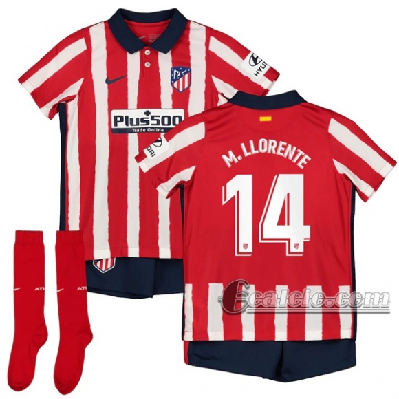 6Calcio: Prima Maglia Calcio Atletico Madrid M. Llorente #14 Bambino 2020-2021