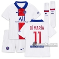 6Calcio: Seconda Maglia Calcio Psg Paris Saint Germain Di María #11 Bambino 2020-2021