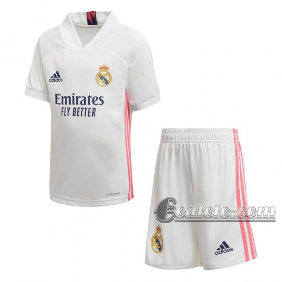 6Calcio: Prima Maglia Calcio Real Madrid Bambino 2020-2021