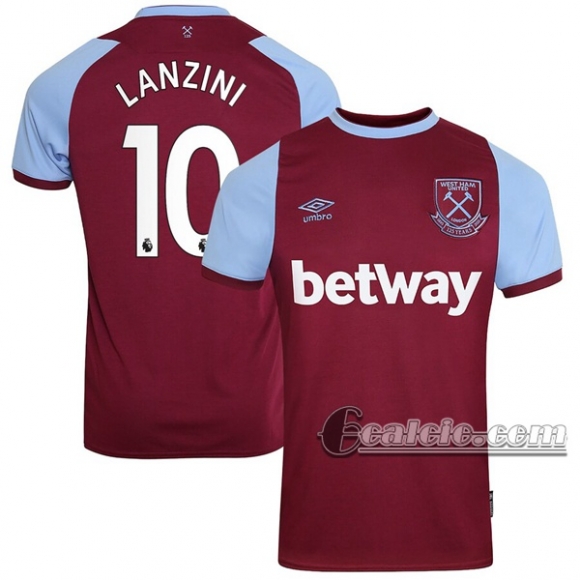 6Calcio: Prima Maglia West Ham United Lanzini #10 Uomo 2020-2021