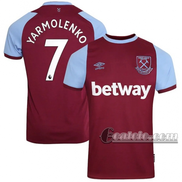 6Calcio: Prima Maglia West Ham United Yarmolenko #7 Uomo 2020-2021