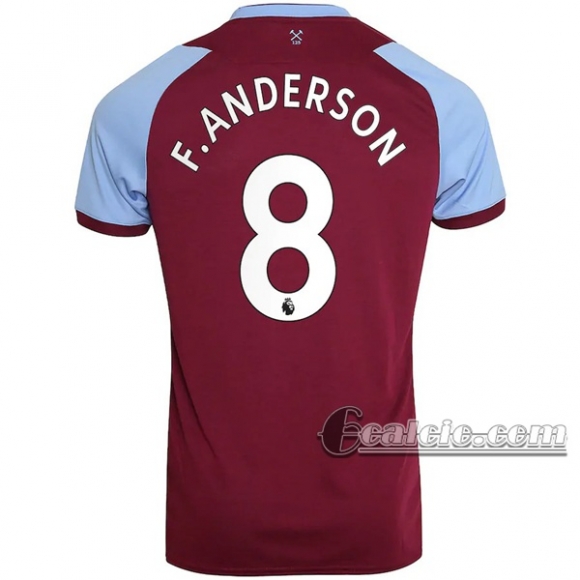 6Calcio: Prima Maglia Calcio West Ham United F.Anderson #8 Bambino 2020-2021