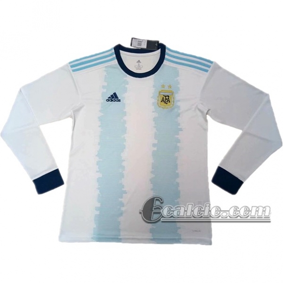 6Calcio: Argentina Prima Maglia Nazionale Manica Lunga Uomo 2019/2020