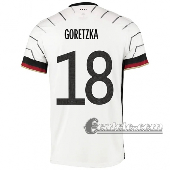 6Calcio: Germania Goretzka #18 Prima Maglia Nazionale Uomo UEFA Euro 2020