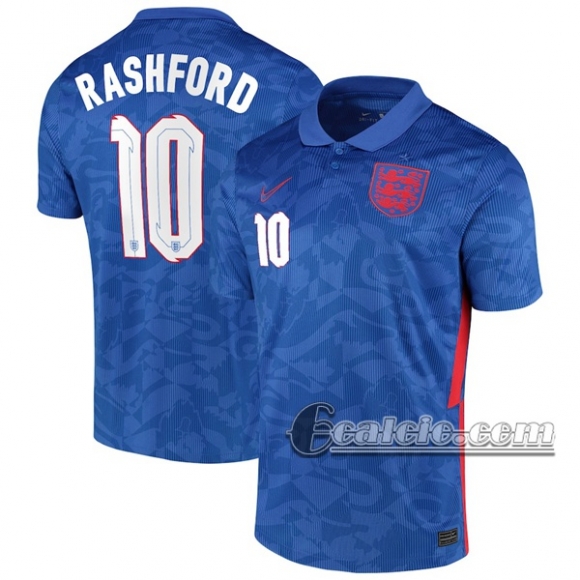 6Calcio: Inghilterra Rashford #10 Seconda Maglia Nazionale Uomo UEFA Euro 2020