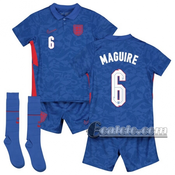 6Calcio: Inghilterra Maguire #6 Seconda Maglia Nazionale Bambino UEFA Euro 2020