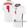 6Calcio: Inghilterra Henderson #4 Prima Maglia Nazionale Uomo UEFA Euro 2020