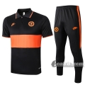 6Calcio: Maglietta Polo Shirts Fc Chelsea Manica Corta + Pantaloni Arancio 2020 2021