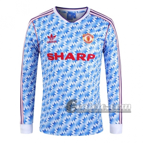 6Calcio: Manchester United Retro Seconda Maglia Manica Lunga 1990-1992