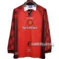 6Calcio: Manchester United Retro Prima Maglia Manica Lunga 1996