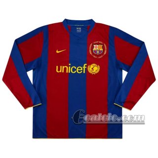 6Calcio: Fc Barcellona Retro Prima Maglia Manica Lunga 2007-2008