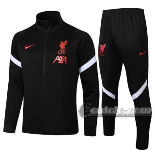 6Calcio: Sportswear Giacca Nuova Del Liverpool Full-Zip Nera Jk02 2021 2022