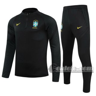 6Calcio: Tuta Nuove Del Brasile Zip Nera Tg04 2021 2022