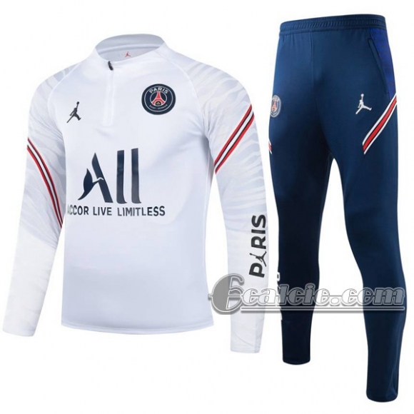 6Calcio: Tuta Nuova Del Paris Saint Germain Psg Zip Bianca Tg05 2021 2022