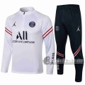 6Calcio: Tuta Nuova Del Paris Saint Germain Psg Air Jordan Zip Bianca Tg09 2021 2022