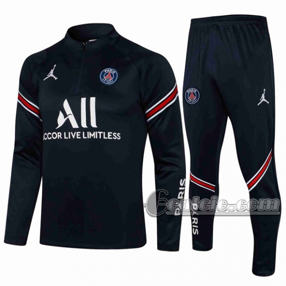 6Calcio: Tuta Nuove Del Paris Saint Germain Psg Air Jordan Zip Azzurra Marino Tg10 2021 2022