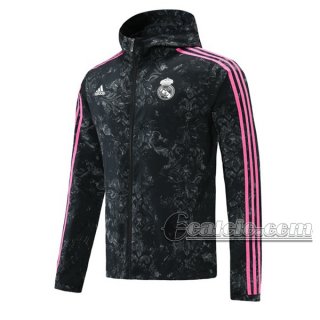 6Calcio: Giacca Antivento Nuova Del Real Madrid Full-Zip Nera Wk04 2021 2022