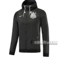 6Calcio: Giacca Antivento Nuova Del Corinthians Full-Zip Nera Wk05 2021 2022