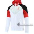 6Calcio: Giacca Antivento Nuova Del Liverpool Full-Zip Bianca Wk06 2021 2022