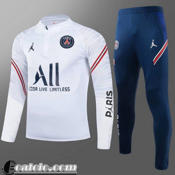 Tuta Calcio Bambini PSG Paris bianca TK03 2021 2022