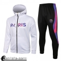 Full-Zip Giacca Cappuccio Bambini PSG Paris bianca TK31 2021 2022