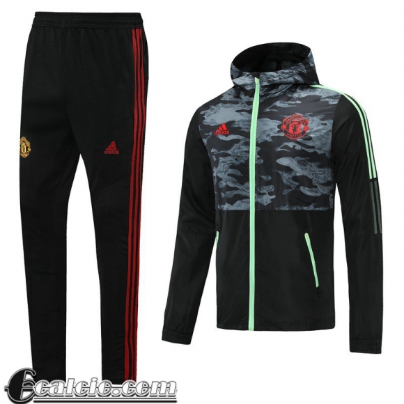 Giacca A Vento Cappuccio Bambini Manchester United nero WK15 2021 2022