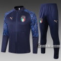 6Calcio: Giacca Tuta Italia Full-Zip Azzurra Marino A315# 2020 2021