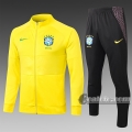 6Calcio: Giacca Tuta Brasile Full-Zip Gialla A343# 2020 2021