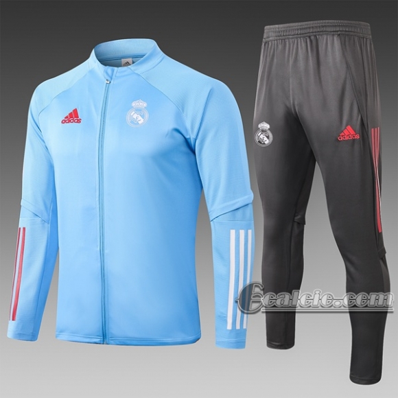 6Calcio: Giacca Tuta Atletico Madrid Full-Zip Azzurro A352# 2020 2021