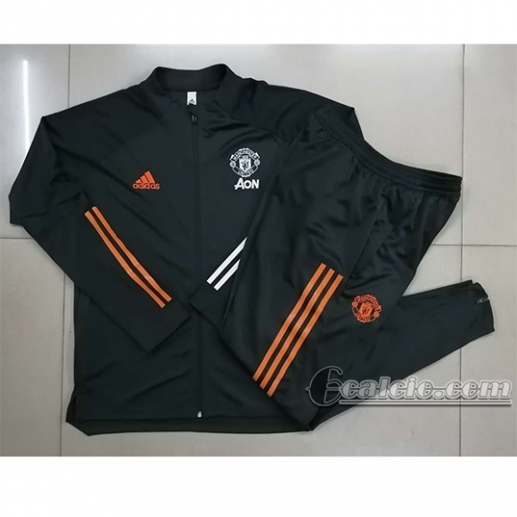 6Calcio: Giacca Tuta Manchester United Full-Zip Nera A359 2020 2021