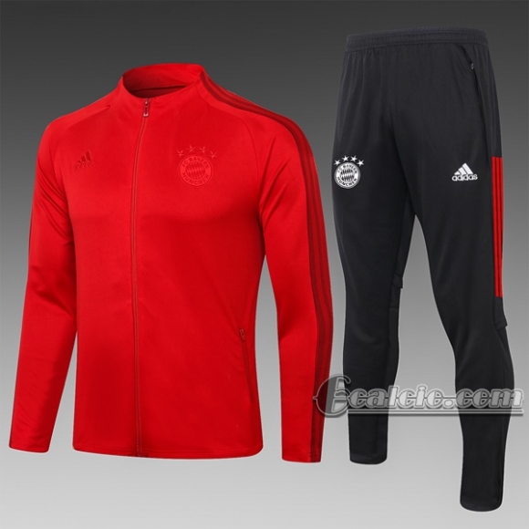 6Calcio: Giacca Tuta Bayern Munchen Full-Zip Rossa A367 2020 2021