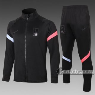 6Calcio: Giacca Tuta Corea Full-Zip Nera A373 2020 2021