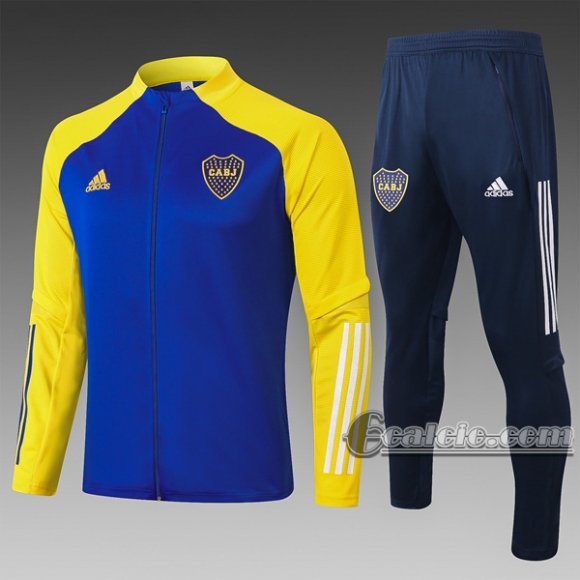 6Calcio: Giacca Tuta Boca Juniors Full-Zip Azzurra Scuro A375 2020 2021