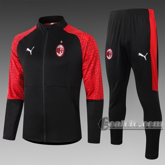 6Calcio: Giacca Tuta Ac Milan Full-Zip Nera A381 2020 2021