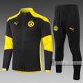 6Calcio: Giacca Tuta Borussia Dortmund Full-Zip Nera Gialla A382 2020 2021