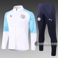 6Calcio: Giacca Tuta Manchester City Full-Zip Bianca A384 2020 2021