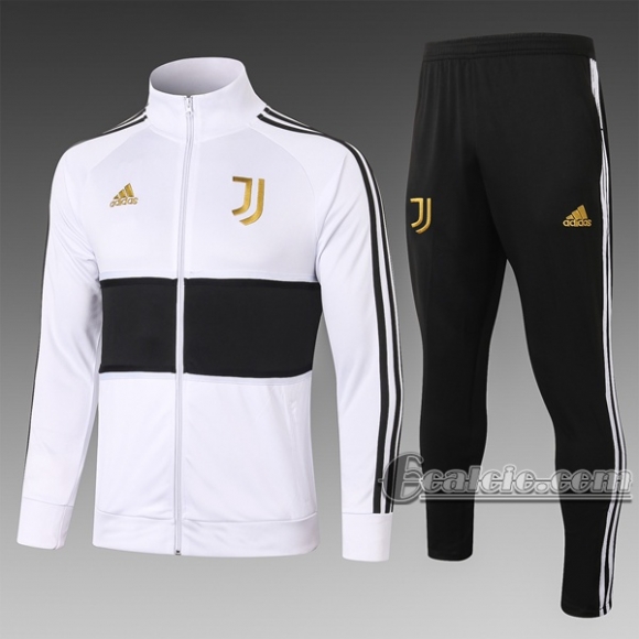 6Calcio: Giacca Tuta Juventus Collare Alto Full-Zip Bianca A387 2020 2021