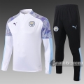 6Calcio: Felpa Tuta Manchester City Half-Zip Bianca 2020 2021