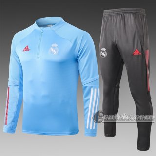 6Calcio: Felpa Tuta Real Madrid Half-Zip Azzurro 2020 2021