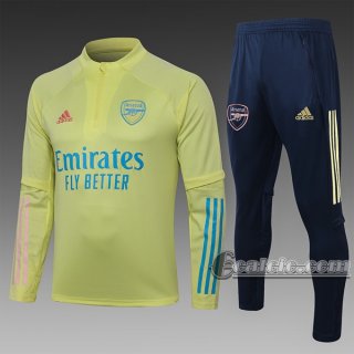 6Calcio: Felpa Tuta Arsenal Fc Half-Zip Gialla B412 2020 2021