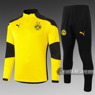 6Calcio: Felpa Tuta Borussia Dortmund Half-Zip Gialla Nera B420 2020 2021