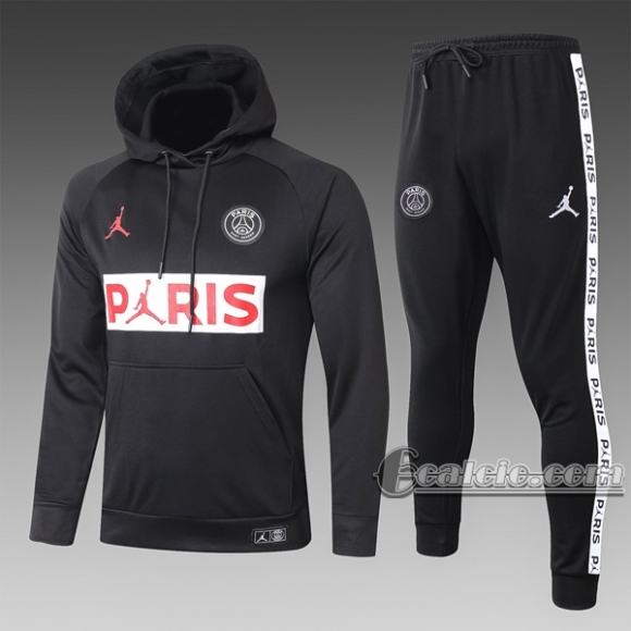 6Calcio: Felpa Tuta Psg Paris Saint Germain Cappuccio Hoodie Full-Zip Nera Rossa Bianca 2020 2021