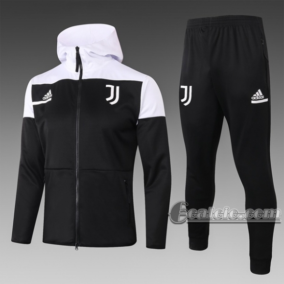 6Calcio: Giacca Tuta Juventus Cappuccio Hoodie Full-Zip Nera F275 2020 2021