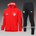 6Calcio: Giacca Tuta Bayern Munchen Antivento Full-Zip Rossa G067 2020 2021