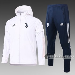 6Calcio: Giacca Tuta Juventus Antivento Full-Zip Bianca G072 2020 2021