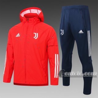 6Calcio: Giacca Tuta Juventus Antivento Full-Zip Rossa G073 2020 2021