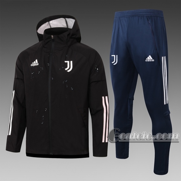 6Calcio: Giacca Tuta Juventus Antivento Full-Zip Nera G076 2020 2021