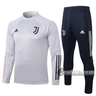 6Calcio: Felpa Tuta Juventus Half-Zip Grigio Chiaro 2020 2021