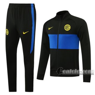 6Calcio: Giacca Tuta Inter Milan Full-Zip Nera/Azzurra 2020 2021